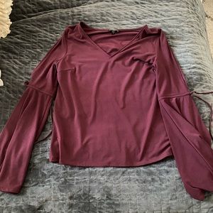 Red Flowy Sleeve Shirt